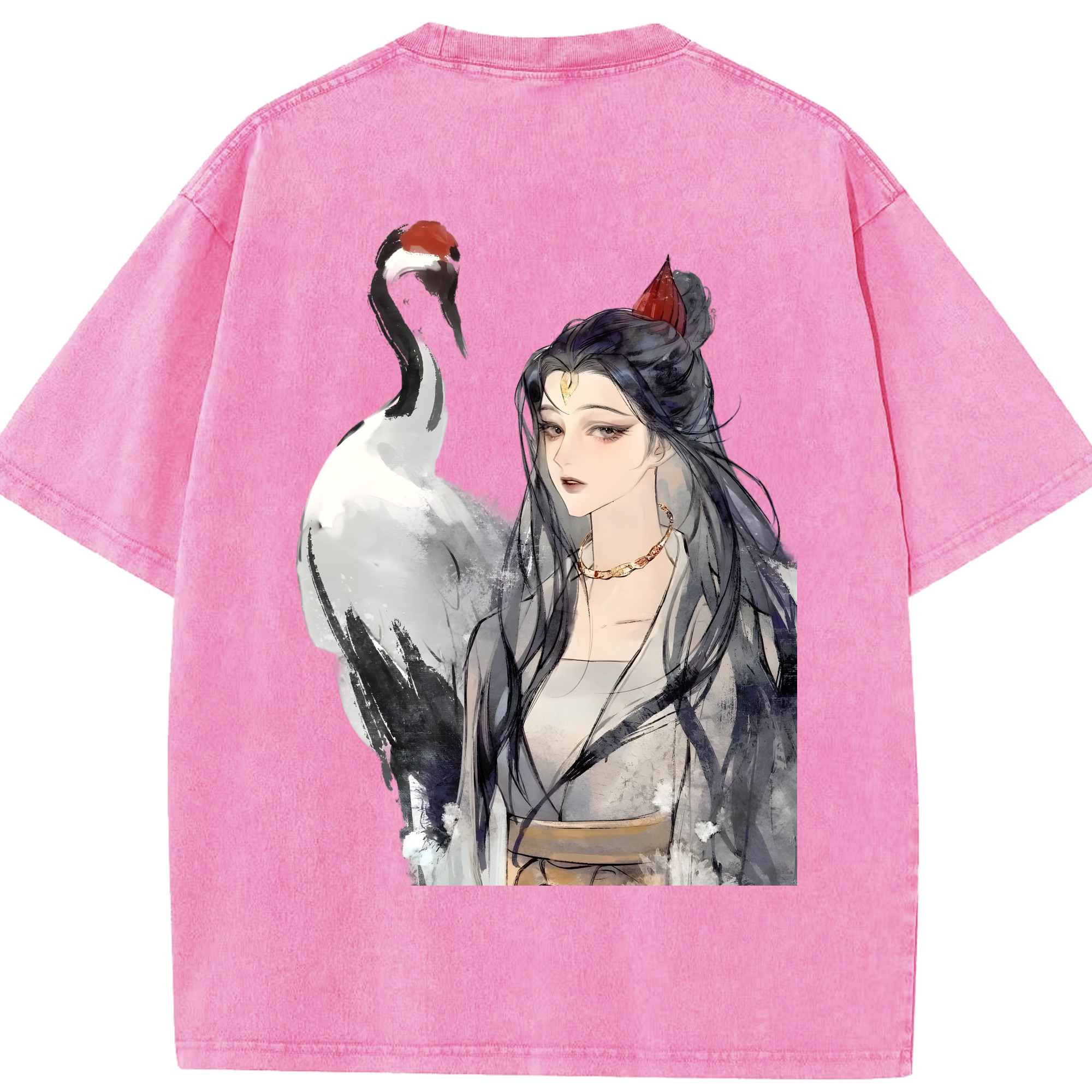 （画像用） Ne Zha 2 ナタ 魔童の大暴れ 綿100% ヴィンテージ風 半袖Tシャツ（背面プリント）